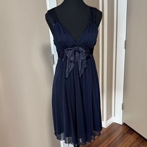Enfocus Studio Navy Bow-Front Empire Midi Dress
